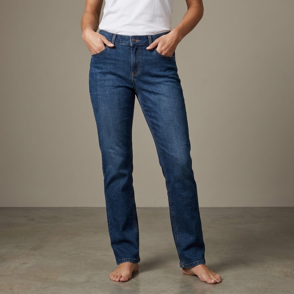 MOTT & BOW Women Boyfriend Jeans 29x30 Blue Cotton Blend Minimalist